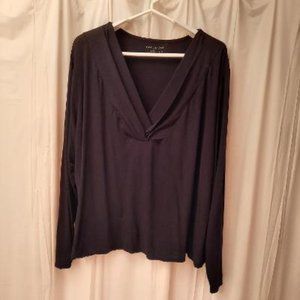 Coldwater Creek Black  Double Vneck top 3X